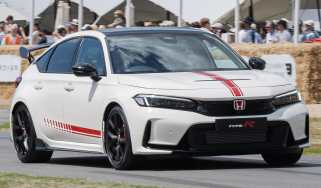 Honda Civic Type R Ultimate Edition - front tracking up the Goodwood hill